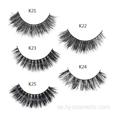 Partihandel 5 par 3d mink päls false eyelash 3d mink ögonfransar